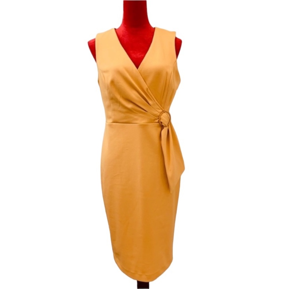 Calvin Klein Criss Cross Sleeveless Tie Waist  Dress